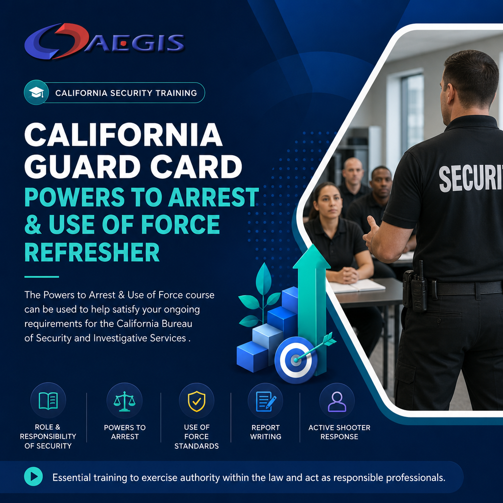 California Guard Card Powers to Arrest & Use of Force Refresher