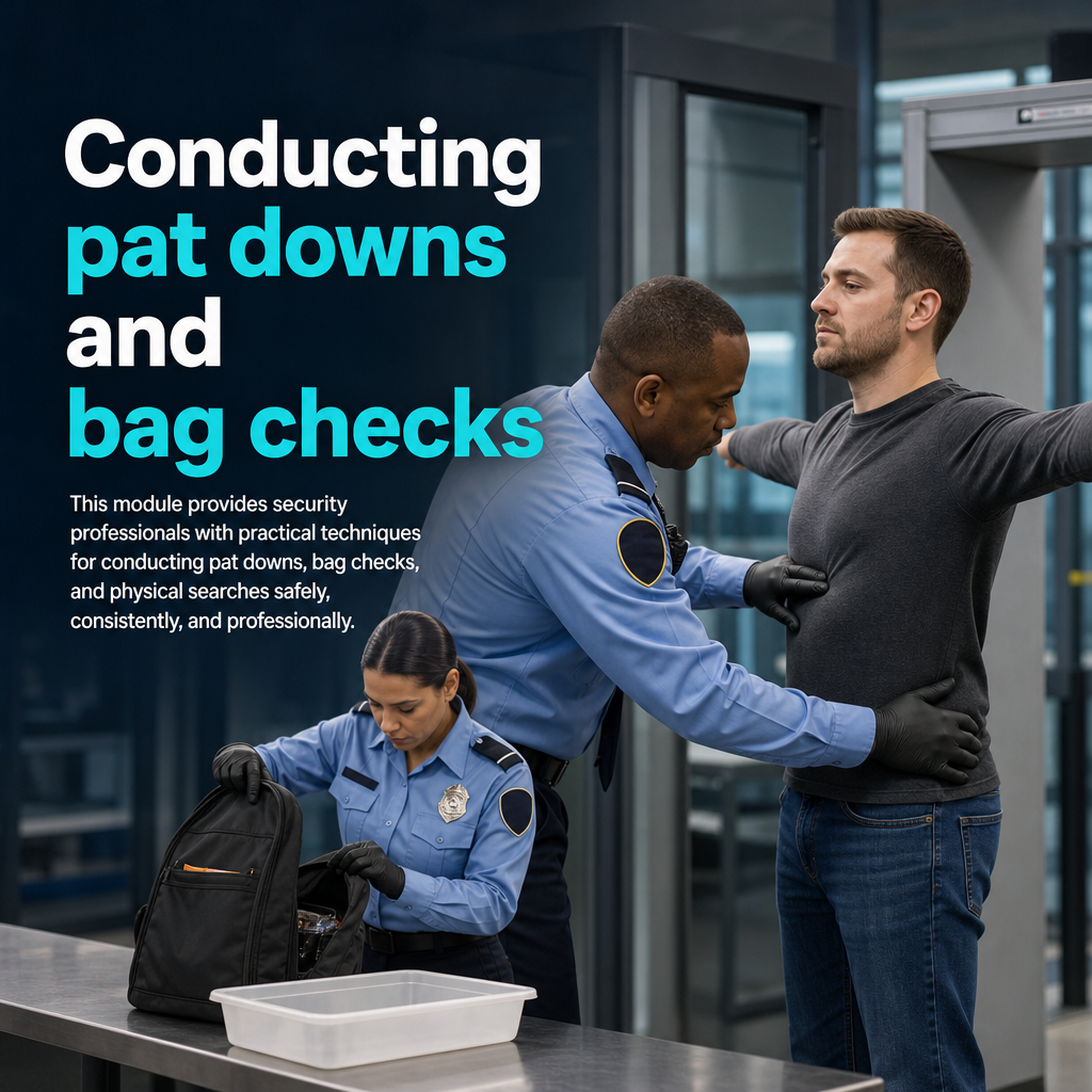 29B Conducting pat downs and bag checks
