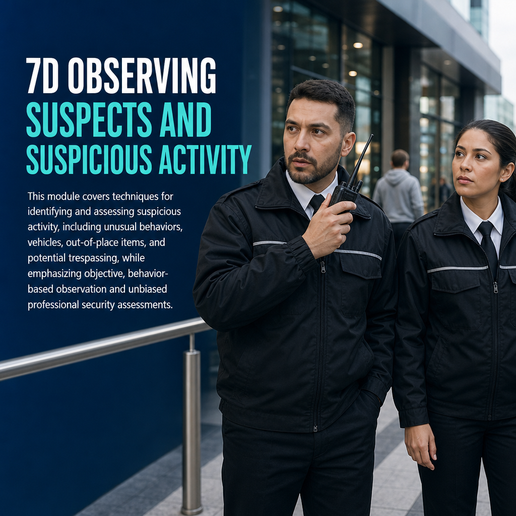 7D Observing Suspects and Suspicious Activity